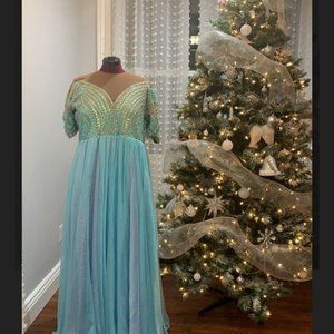 Plus Size Blue & Purple Ombre Gown Custom Made Size 22/24/26